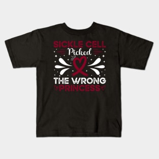 Sickle Cell Picked The Wrong Princess Sickle Cell Awareness Kids T-Shirt